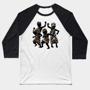 Afrocentric Boys Dancing Baseball T-Shirt